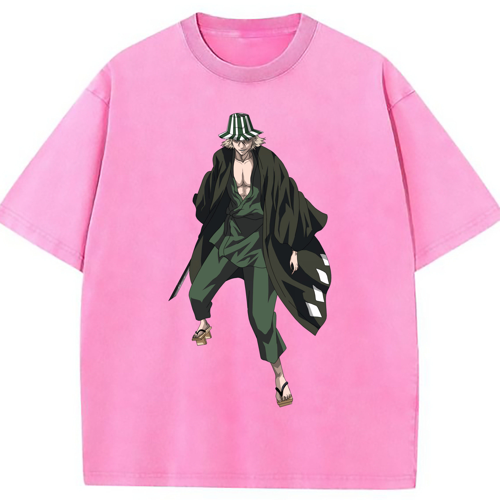 （画像用） "ブリーチ 浦原 喜助（うらはら きすけ） BLEACH Urahara Kisuke " 綿100% ヴィンテージ風 半袖Tシャツ（フロントプリント）